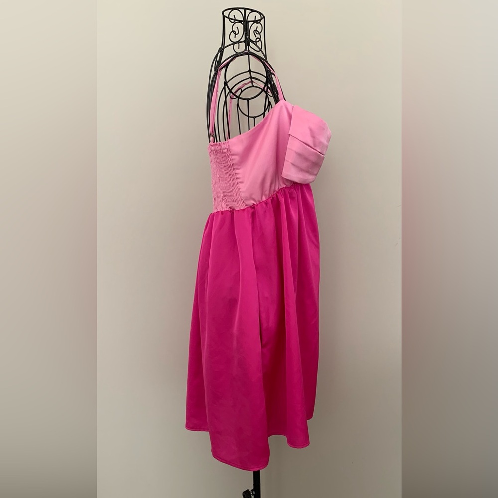 Show Me Your Mumu Best Bow Mini Dress in Colorblock Pink - Picture 5 of 17